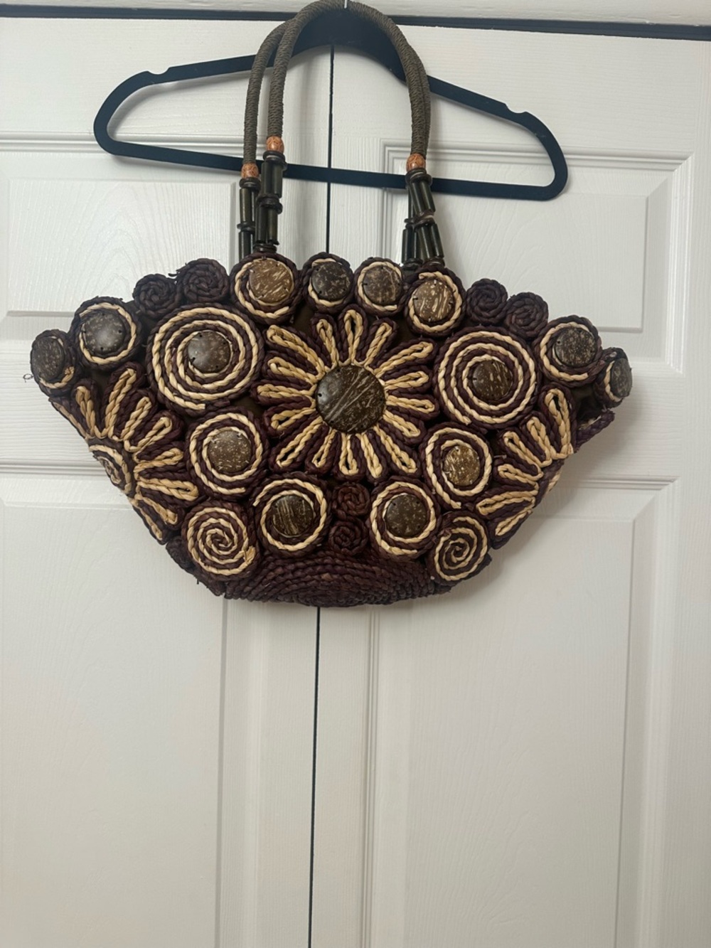 Artisanal Brown & Tan Woven Tote Bag